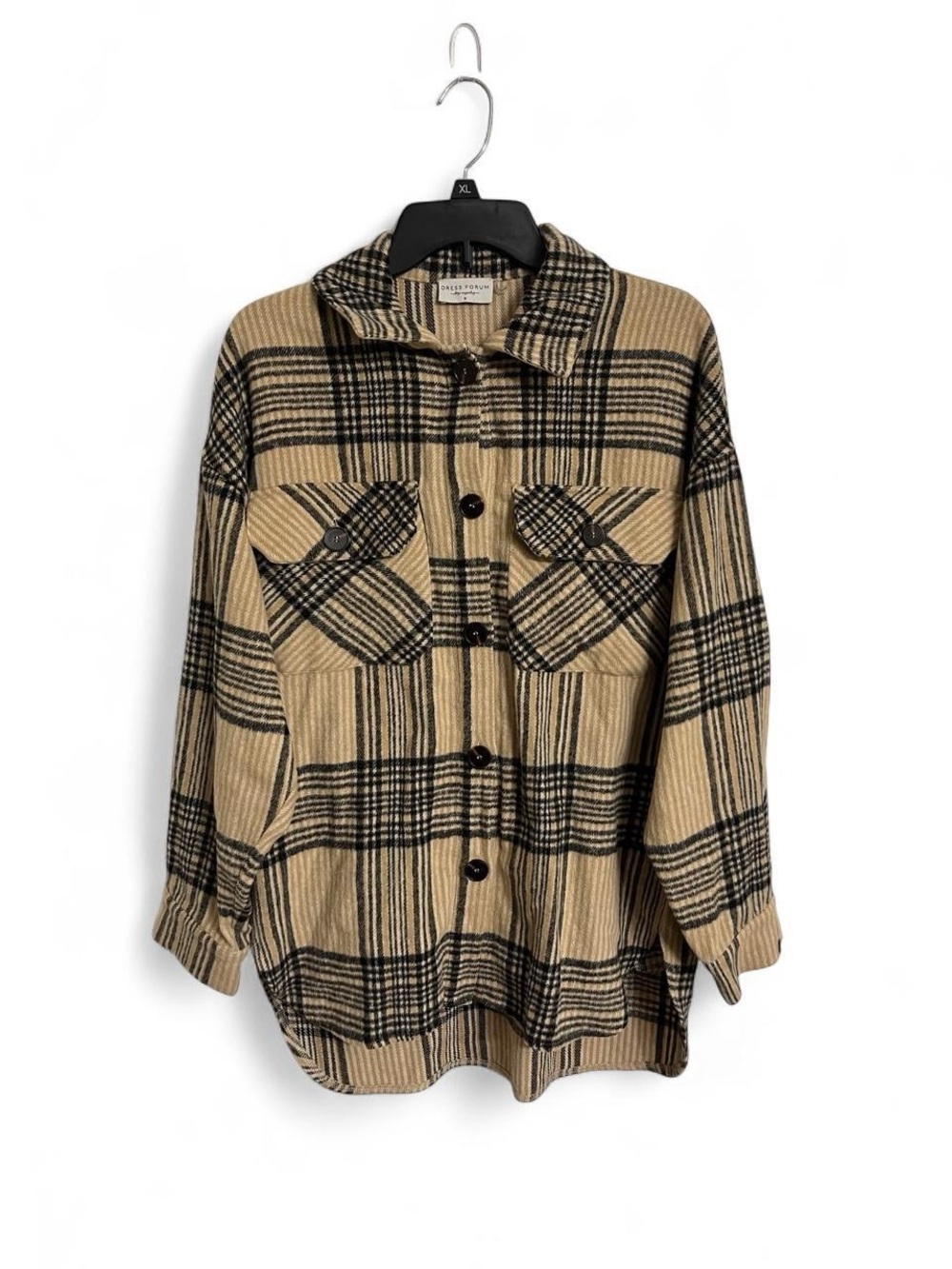Dress Forum Fall Vintage Thick Oversized Plaid Button-Up Women’s Small Flannel